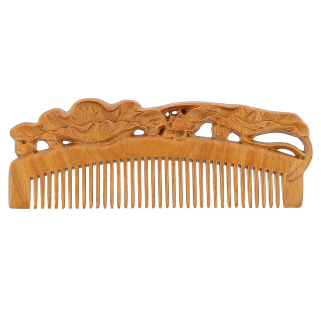 Miangastore Hair Styling Comb Hair Detangling Comb Chocolate Natural Wood 1PC 5.9X2.4X0.4In