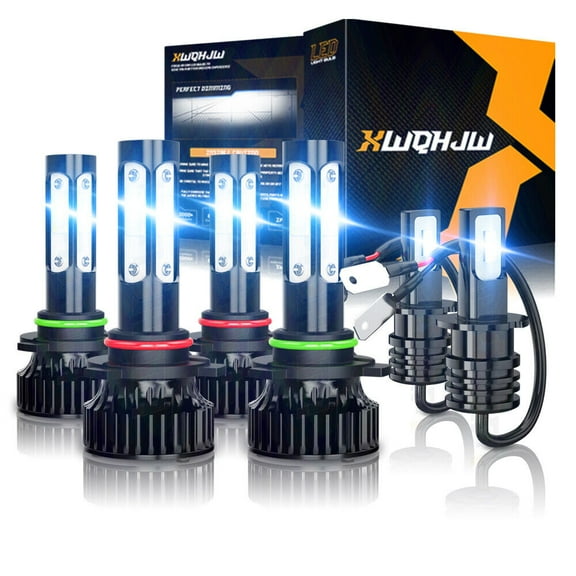 For Chevy C1500 C2500 Silverado Pickup 1990-1998 LED Headlight Fog Lights Bulbs 6000K Bright White