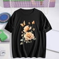 thumbnail image 2 of Floruhand Women's Boho Flower T Shirt Vintage Flowers Printed Shirt Graphic Tee Casual Botanical Short Sleeve Tops, 2 of 4
