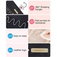 thumbnail image 4 of Hanging Jewelry Organizer Storage Roll with Hanger Metal Hooks Double-Sided Jewelry Holder for Earrings, Necklaces, Wall, Door, 1 piece, Large, Black, 4 of 6