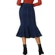 thumbnail image 3 of Falda de cola de pez para mujer INSPIRE CHIC, falda maxi de mezclilla desgastada, talla XS, azul oscuro, 3 of 6