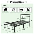thumbnail image 7 of Maenizi 12 inch low Twin Bed Frame with Headboard and Footboard, Heavy Duty Metal Bed Frame Victorian Style, No Box Spring Needed, Easy Assembly, Black, 7 of 7