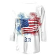 thumbnail image 4 of UVEASISHA Patriotic Shirts for Women Crew Neck 3/4 Sleeve Novelty Print Graphic Tees Mid-Length Casual Beach Tops White XL, 4 of 5
