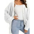 thumbnail image 2 of Cardigan Sweaters for Women Button-Down Long Sleeve Oversized Knit Outerwear White XL, 2 of 6