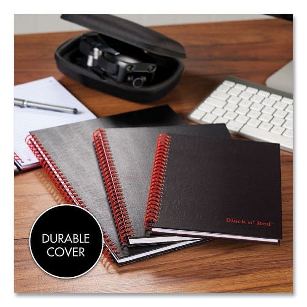 Twinwire Hardcover Notebook, 1 Subject, Wide/legal Rule, Black Cover, 8.25 X 5.88, 70 Sheets | Bundle of 10 Each