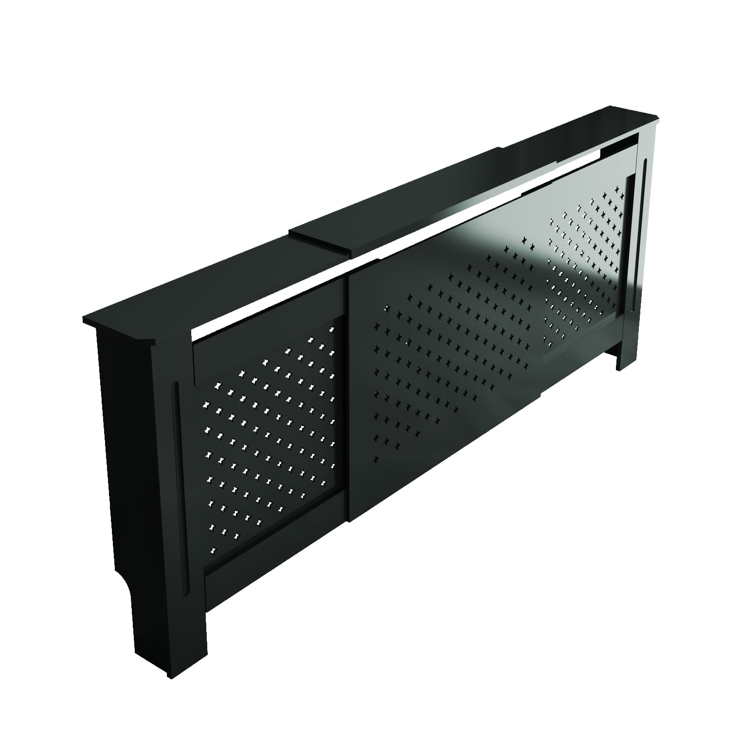 MDF Radiator Cover, Adjustable Width 54.75-80 in, Anthracite, 32.8 in High