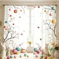 thumbnail image 6 of Easter Themed Blackout Curtain, Colorful Egg Floral Pattern Drape, Living Room Bedroom Window Decor, Festive Privacy Curtain for Home Holiday Party Decoration, 6 of 6