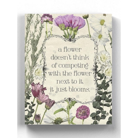 Pressed Floral Quote Iii Wrapped Canvas  -Grace Popp Designs,