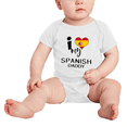 thumbnail image 2 of I Heart My Spanish Daddy Spain Love Flag Newborn Clothes Outfits (White, 3-6 Months), 2 of 5