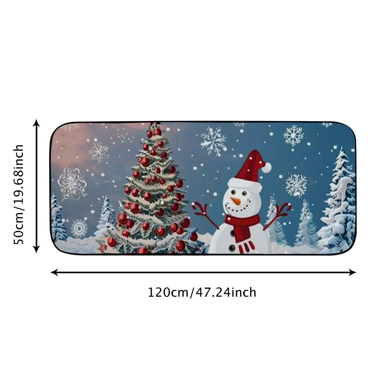 Heduofu Christmas Tree Snowflake Welcome Mat Front Door Mat, Non-Slip&amp;Absorbent Indoor Door Mats, Durable Rubber Backing Floor Doormat for Entryway, Patio, Porch, Red Cute Snowman 19.68*47.24 in