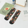 thumbnail image 5 of Salouo Mushroom With Snails Pattern Unisex Middle Tube Socks,Middle-Finger Knee High Socks Over The Calf Tube Stocking Crew Stockings for Women and Men Tube Socks, 5 of 8