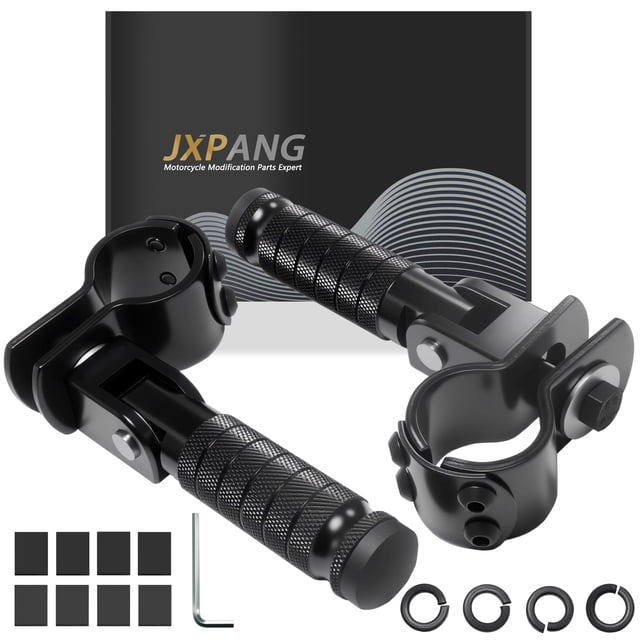 Estriberas plegables universales para motocicleta JXPANG M8, negras