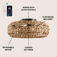 thumbnail image 3 of JONATHAN Y Archer 20.25" 4-Light Coastal Bohemian 6-Speed Metal/Seagrass Mobile-App/Remote-Controlled Lantern LED Ceiling Fan, Brown/Black, 3 of 11