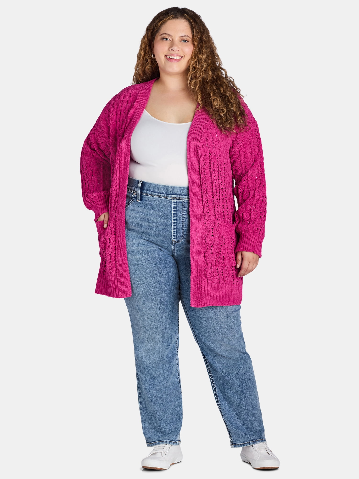Terra & Sky Women’s Plus Straight Leg Jeggings, 29” Inseam, Sizes 0X-4X