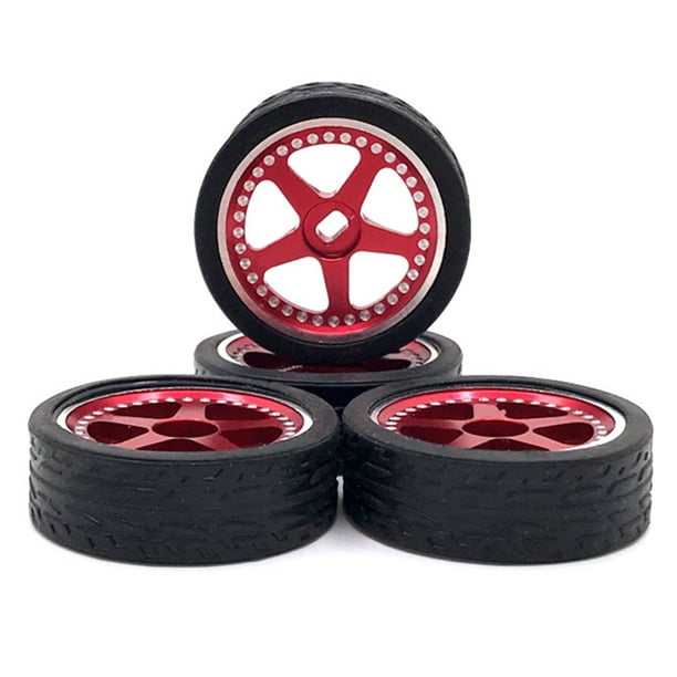 Vogacara 4X 1/28 modelo de Control remoto llanta de rueda de coche modificación simulada reemplazo de pieza de vehículo para WLtoys 284131 Kits de construcción modelo Rojo