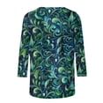 thumbnail image 6 of JTZGDY 3/4 Sleeve Tops for Women Dressy Casual Summer Tie Dye Gradient Color Print T-Shirts Lightweight Comfy Floral Pattern Graphic Tunic Tees Blouse Multicolor#24 L, 6 of 6