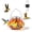 Orange, variant on Blue Hand Blown Mason Jar Hummingbird Feeder, Top Fill Outdoor Hanging Glass Nectar Feeder with 4 Flower Feeding Ports, Built-in Ant Moat, Bee Proof & Leak Proof Design, Easy Clean Bird Feeding Stati