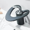 thumbnail image 3 of Black&Chrome Bathroom Sink Faucet Single Handle 1 Hole Vanity Mixer Waterfall Faucets, 3 of 18