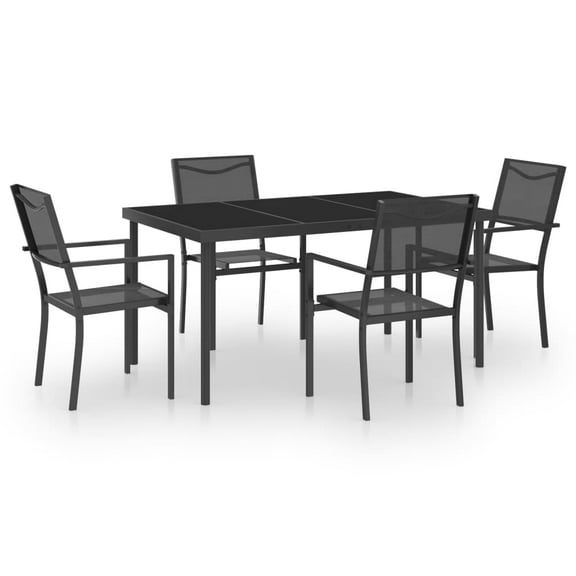 vidaXL Patio Dining Set Steel Garden Outdoor Table Seat Furniture 5/7 Piece