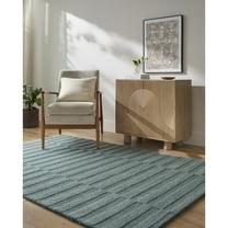 Livabliss x Our PNW Home Idaho Modern Minimalist Area Rug, 8' x 10', Teal