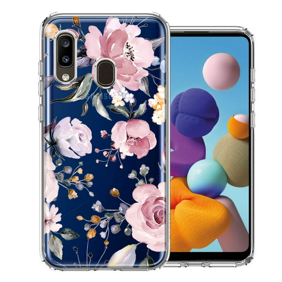 MUNDAZE Case For Samsung Galaxy A20 Soft Pastel Spring Floral Flowers Blush Lavender Phone Cover