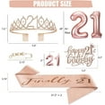 thumbnail image 6 of RUseeN 21st Birthday decorations for her,Rose gold,Include 21st birthday crown ,21st Birthday Sash with Pearl Pin,Cake topper,Number Candles and Balloons,21st birthday gifts for women, 6 of 8