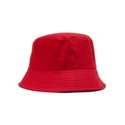 Bucket Hat For Men Women - Cotton Packable Fishing Cap, Red L/XL