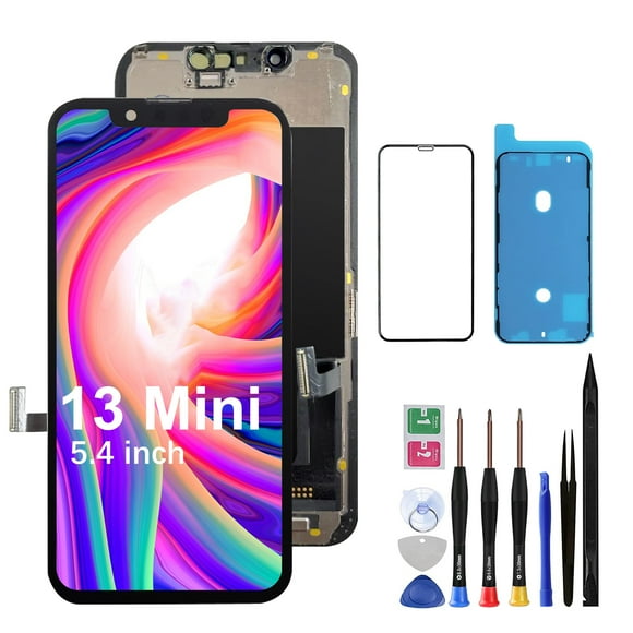 Screen Replacement for iPhone 13 Mini - Lcd Replacement Kit & Digitizer Display Full Aassembly for Apple iPhone 13 Mini 5.4 Inch Models A2481, A2626, A2628, A2629, A2630 with Repair Tools