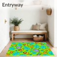thumbnail image 3 of ODIKA 5'x7' Machine Washable Non-Slip Area Rug, Safari Adventure Cartoon Animal Play with Jungle Creatures High Traffic Rug with Pad, Green, 685012, 3 of 8