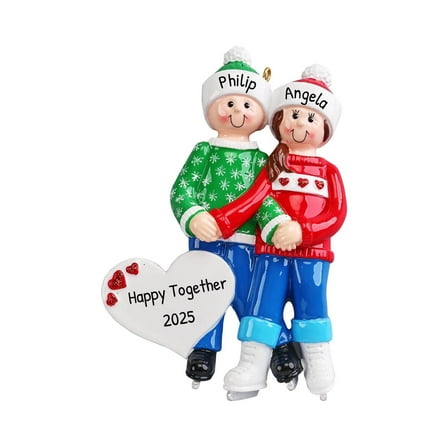 Ornaments by Elves Personalized Skating Couple Christmas Gift Precious Moment Christmas Decorations