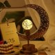 thumbnail image 4 of Lámpara LED de hierro con forma de luna y estrella para Ramadán, lámpara de mesa decorativa para festival islámico musulmán, para el hogar, dormitorio, decoración de Ramadán Kareem, D, 4 of 5