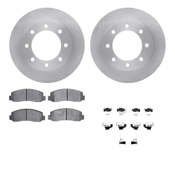 Dynamic Friction Company Front Brake Rotors with Heavy Duty Brake Pads includes Hardware 6212-99591