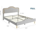 thumbnail image 2 of Full Size Upholstered LED Bed Frame with Adjustable Headboard and Footboard, Velvet Princess Platform Bedframe for Kids/Girls, Wooden Slats Support, No Box Spring Needed, Easy Assembly, Gray, 2 of 9