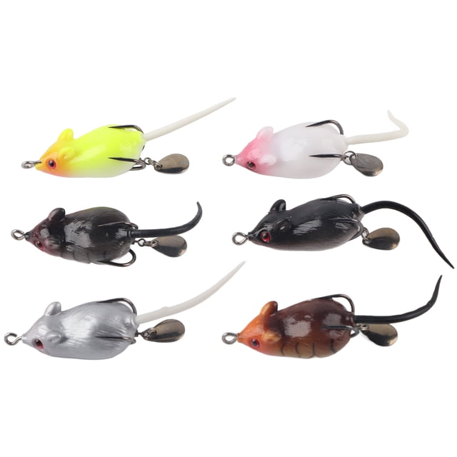 6 señuelos de pesca de rana artificial con lentejuelas de 5,5 cm/10,5 g, cebos duros con anzuelos, accesorios para aparejos de pesca.