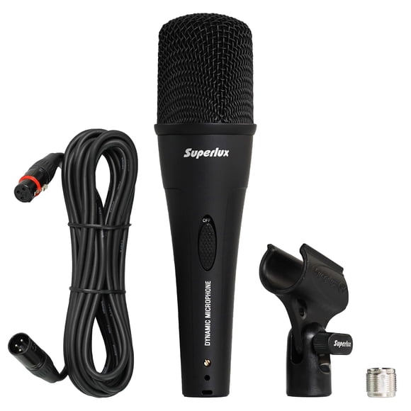 Superlux D108MKII Dynamic Vocal Microphone Wired, Directional Sound Capture, Natural Vocal Reproduction with Low Handling Noise f