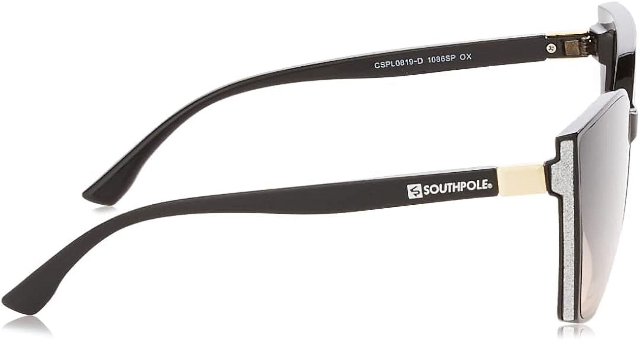 Southpole Women's 1086SP Sparkling UV400 Protective Cat Eye Fashion Sunglasses, 62mm