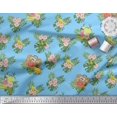 thumbnail image 2 of Soimoi Poly Georgette Fabric Suitcase,Floral & Leaves Tropical Printed Fabric 1 Yard 42 Inch Wide, 2 of 3