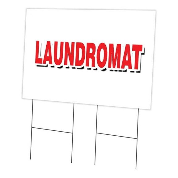 SignMission C-2436-DS-Laundromat 24 x 36 in. Yard Sign & Stake - Laundromat