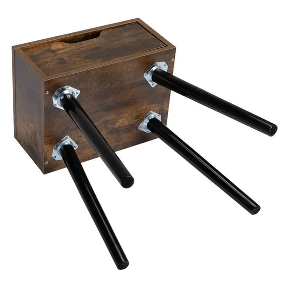 Newboti Furniture Set of 2 Mid Century Wood Side Table, End Table with 1 Storage Drawer, Nightstand for Bedroom Living Room, Rustic Brown and Black 05200