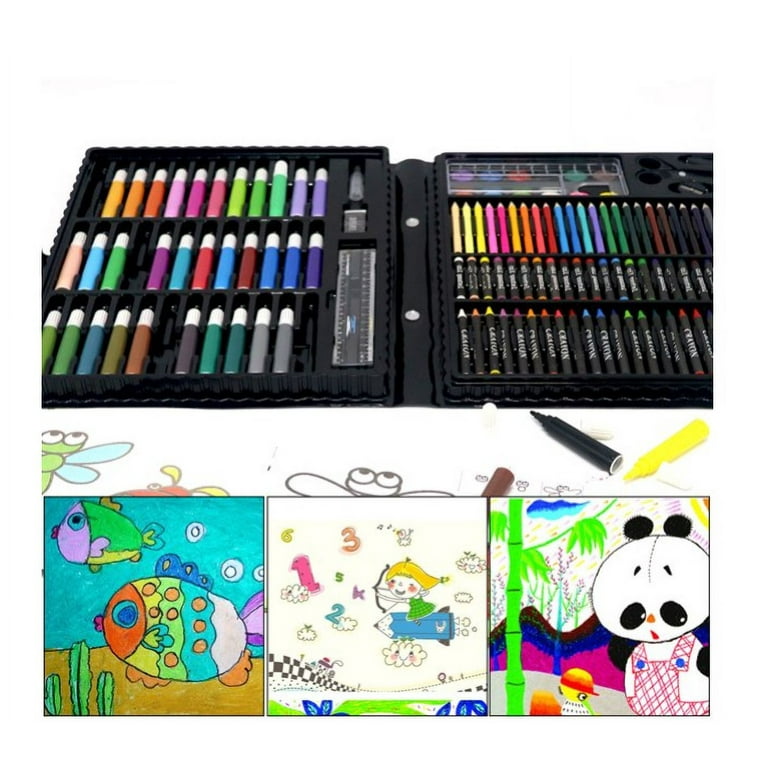 Kawaii 9/86/150PCS/Box Art Drawing Tool Set with Watercolor Pen Crayons-Oil  Pastel Pencils Palette Paintings Art School Supplies Stationery Gifts