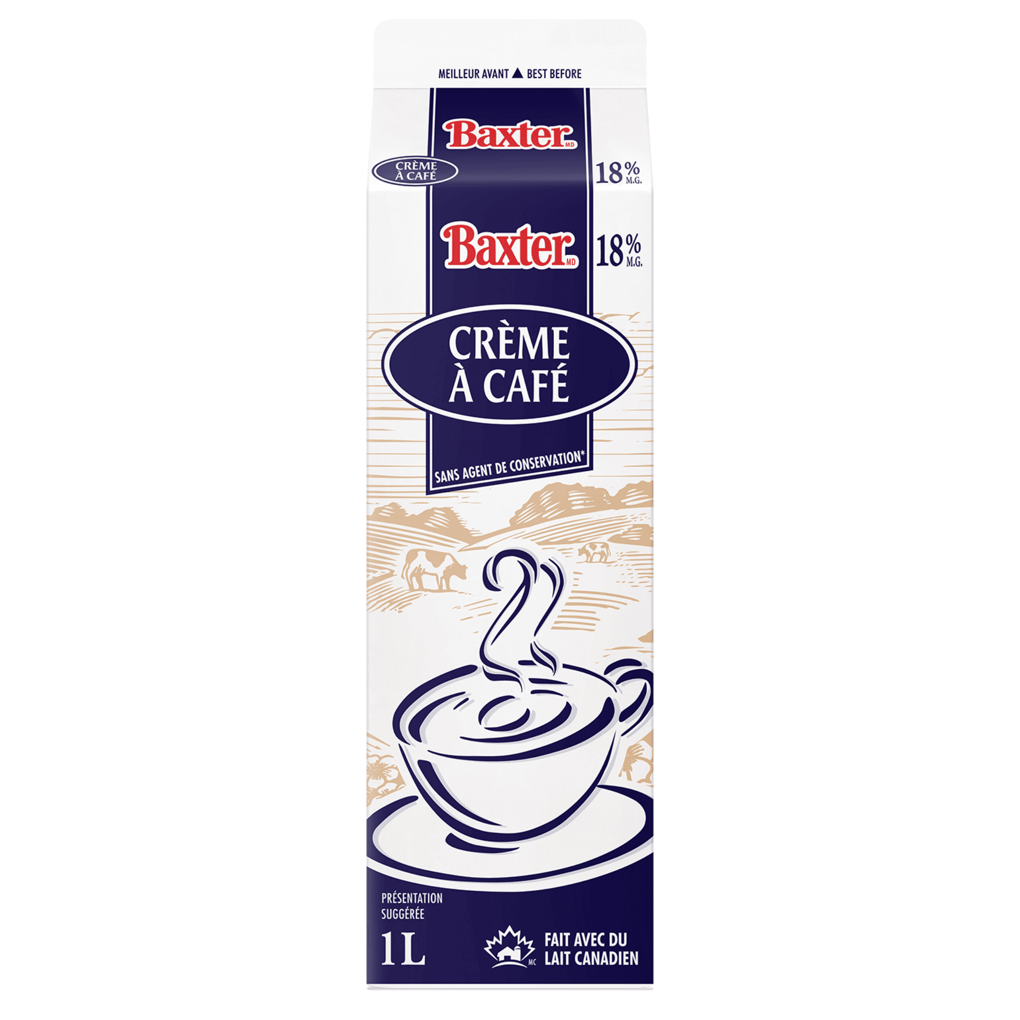 Baxter 18% Coffee Cream, 1L