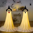 thumbnail image 4 of 2Packs Halloween Decorations Outdoor, Cute Halloween Decorations Indoor, DIY Ghost Kit Decor with Witch Hat Remote for Front Porch Yards Gardens Lawn with Remote Control LED String Lights, 4 of 4