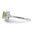 thumbnail image 3 of 925 Sterling Silver Rhodium-plated Peridot & Diam. Ring Size: 8; for Adults and Teens; for Women and Men, 3 of 4