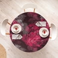 thumbnail image 4 of Ambesonne Floral Fitted Round Tablecloth, Wild Roses Gerbera Pattern, 45"- 56" Diameter, Dark Maroon Magenta and Grey, 4 of 5