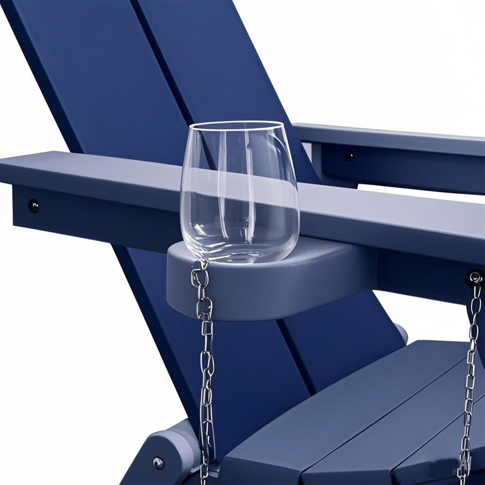 Adirondack Chairs Set of 2 Outdoor Folding Plastic Chaises with Cup Holder for Garden Patio Porch Fire Pit