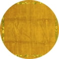 thumbnail image 1 of Ahgly Company Indoor Round Abstract Yellow Modern Area Rugs, 6' Round, 1 of 4