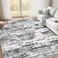 thumbnail image 1 of Alfombra moderna abstracta Jessibou, 160 x 230 cm, color negro y gris, 1 of 9