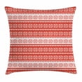 thumbnail image 1 of Nordic Throw Pillow Cushion Cover, Norwegian Swedish Traditional Motifs Cross Stitch Style Knitting Pattern Vintage, Decorative Square Accent Pillow Case, 20 X 20 Inches, Scarlet White, by Ambesonne, 1 of 2