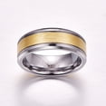 thumbnail image 3 of 8mm Wide Gold and Silver Two-tone Men's Tungsten Steel Ring, 3 of 4