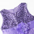 thumbnail image 3 of Uhnice Sequin Sleeveless Tulle Mesh Flower Girl Party Dress (Purple, 5 Years/130), 3 of 7